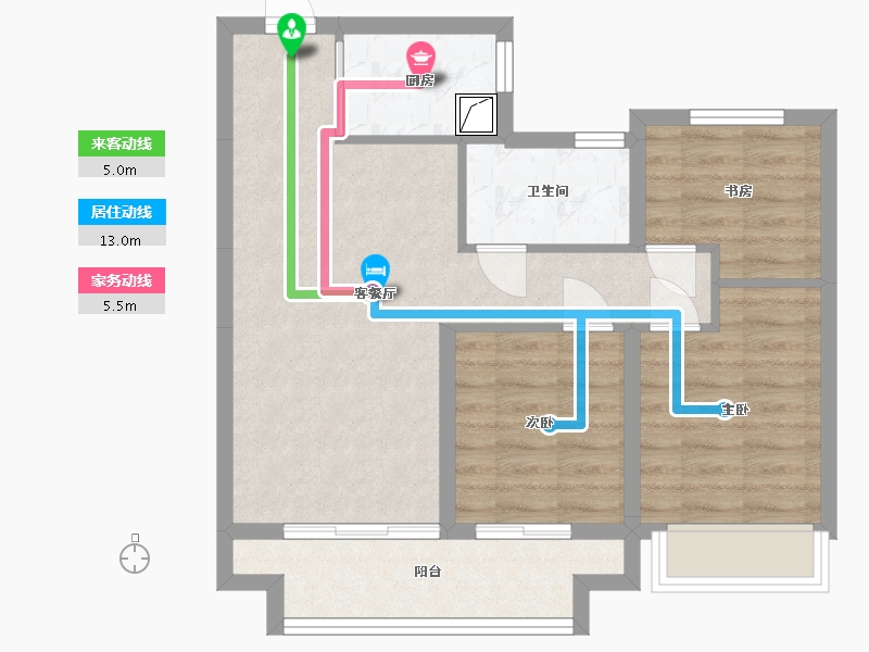 浙江省-湖州市-融创·樾宸府-71.71-户型库-动静线