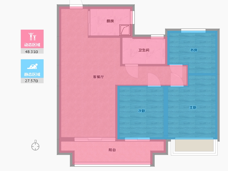 浙江省-湖州市-融创·樾宸府-71.71-户型库-动静分区