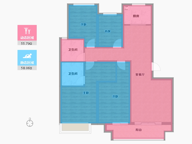 浙江省-杭州市-融创金成璞樾大观-101.00-户型库-动静分区