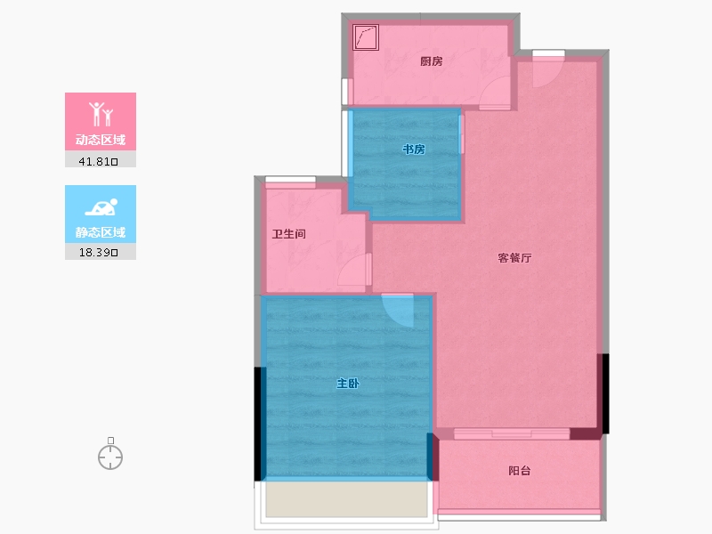 浙江省-杭州市-桃李春风如山-54.00-户型库-动静分区