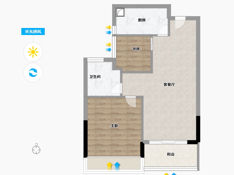 浙江省-杭州市-桃李春风如山-54.00-户型库-采光通风