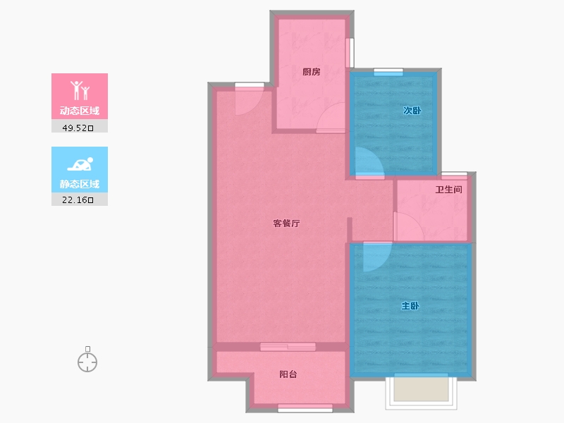 天津-天津市-中梁石榴·滨海湾-64.00-户型库-动静分区