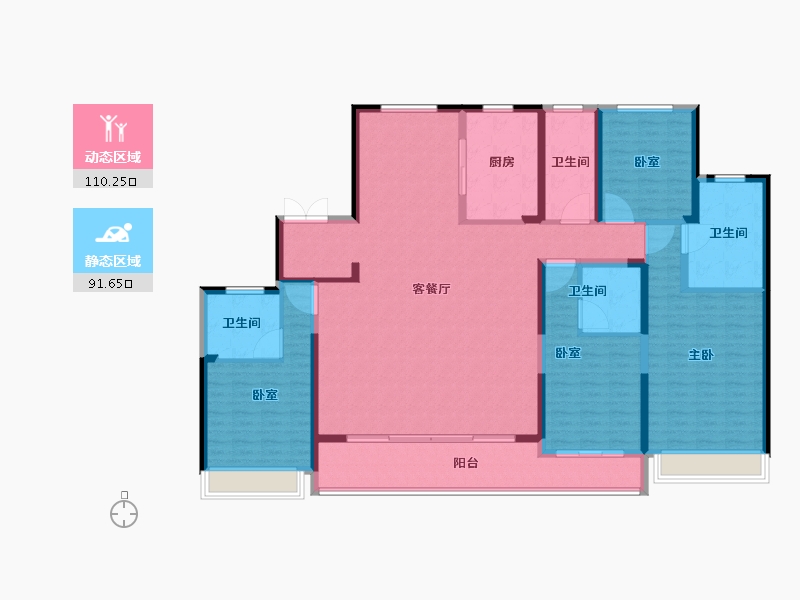 浙江省-杭州市-秦望府-184.00-户型库-动静分区