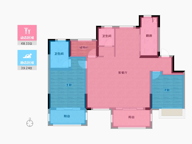 江苏省-南京市-北京城建西华龙樾-96.01-户型库-动静分区