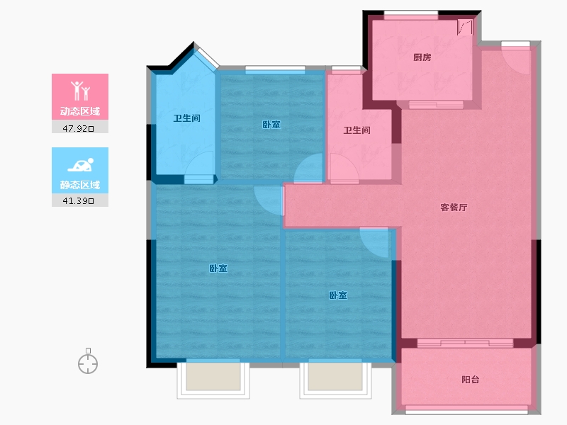 江苏省-南京市-华著兰庭-80.00-户型库-动静分区