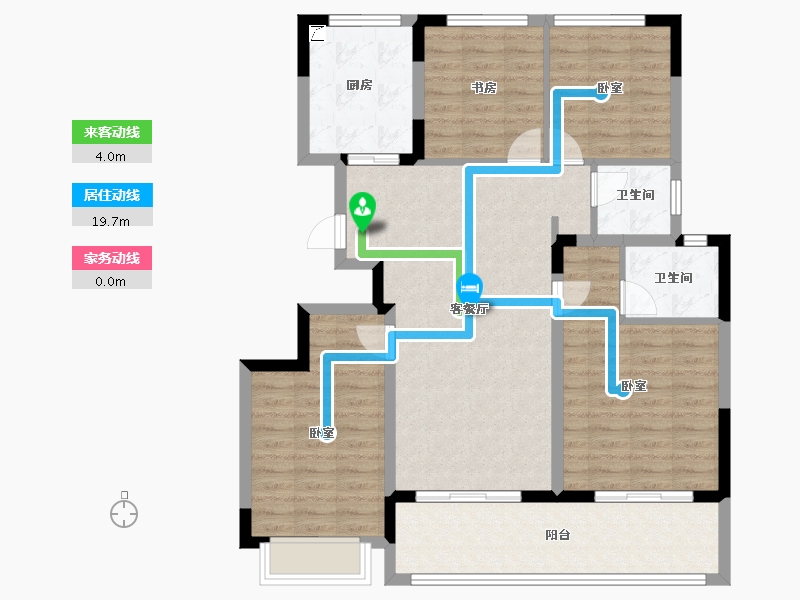 江苏省-南京市-华著兰庭-104.80-户型库-动静线