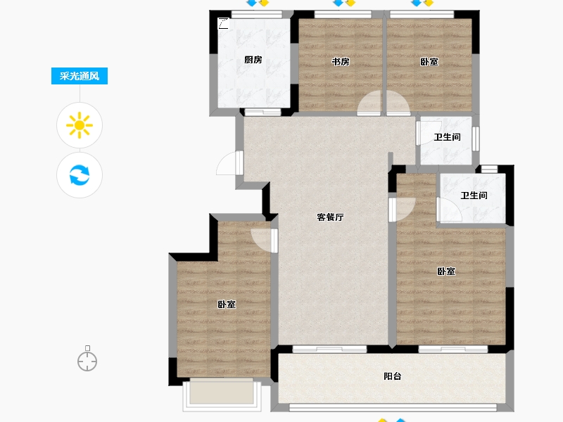 江苏省-南京市-华著兰庭-104.80-户型库-采光通风