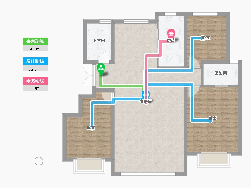 天津-天津市-新城玺樾潮鸣-101.60-户型库-动静线