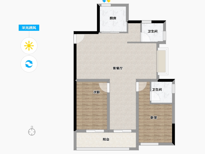 浙江省-杭州市-湖畔澄庐-92.00-户型库-采光通风