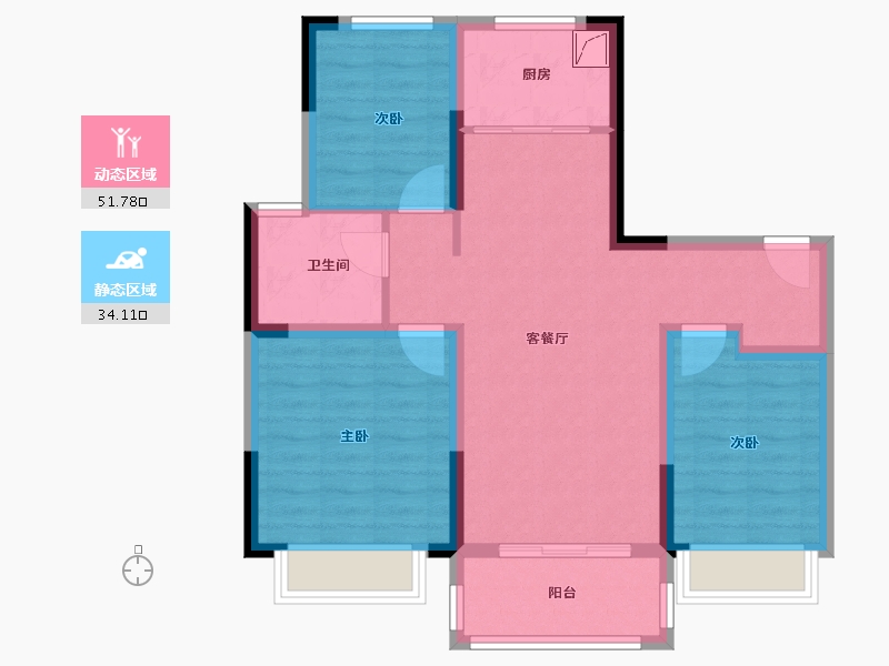 江苏省-南京市-中建熙元府-76.00-户型库-动静分区