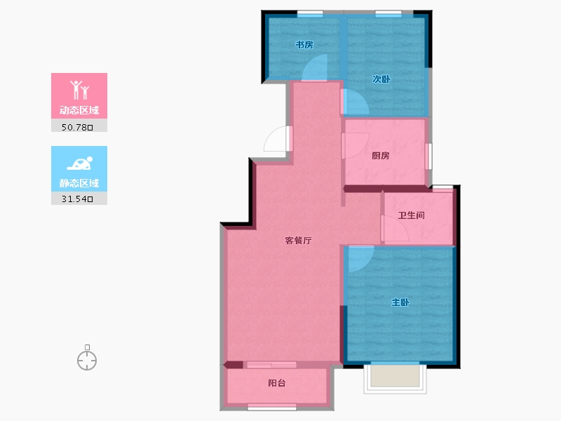 天津-天津市-新城·玺樾熙棠​-73.60-户型库-动静分区