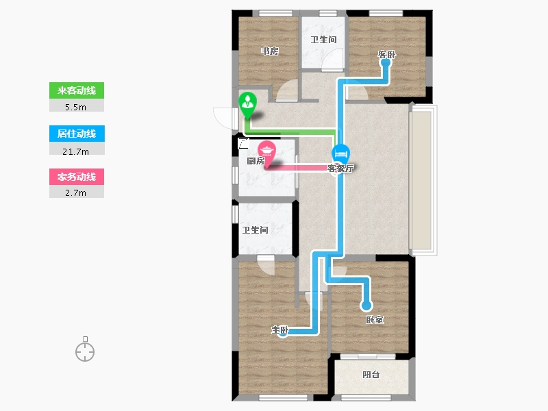 浙江省-杭州市-华景川·云萃天和城-95.00-户型库-动静线