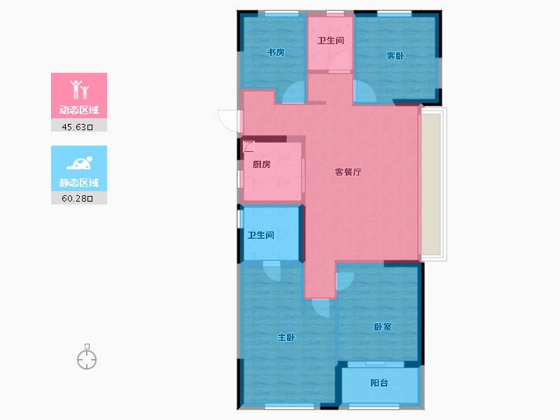 浙江省-杭州市-华景川·云萃天和城-95.00-户型库-动静分区