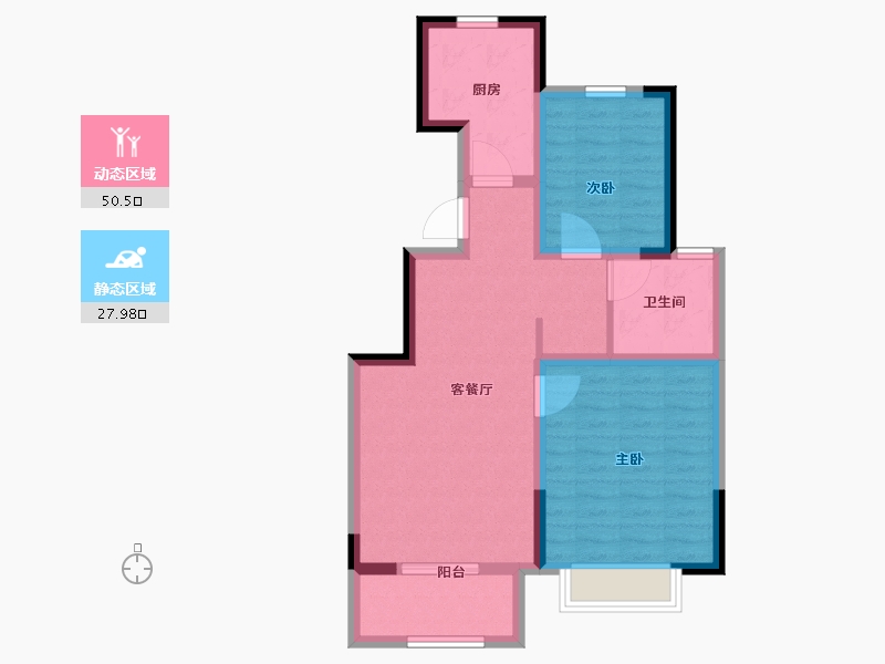 天津-天津市-新城·玺樾熙棠​-69.60-户型库-动静分区