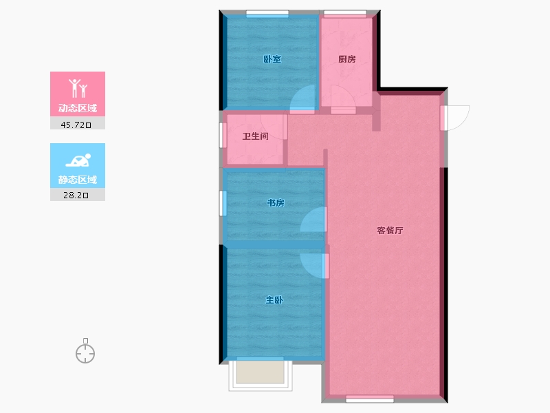 吉林省-长春市-宝裕悦兰湾-66.02-户型库-动静分区