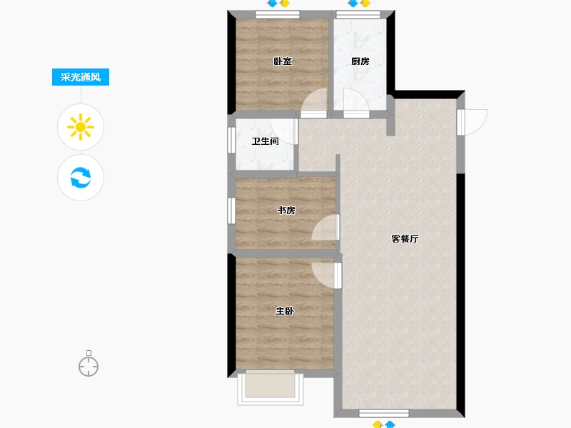 吉林省-长春市-宝裕悦兰湾-66.02-户型库-采光通风