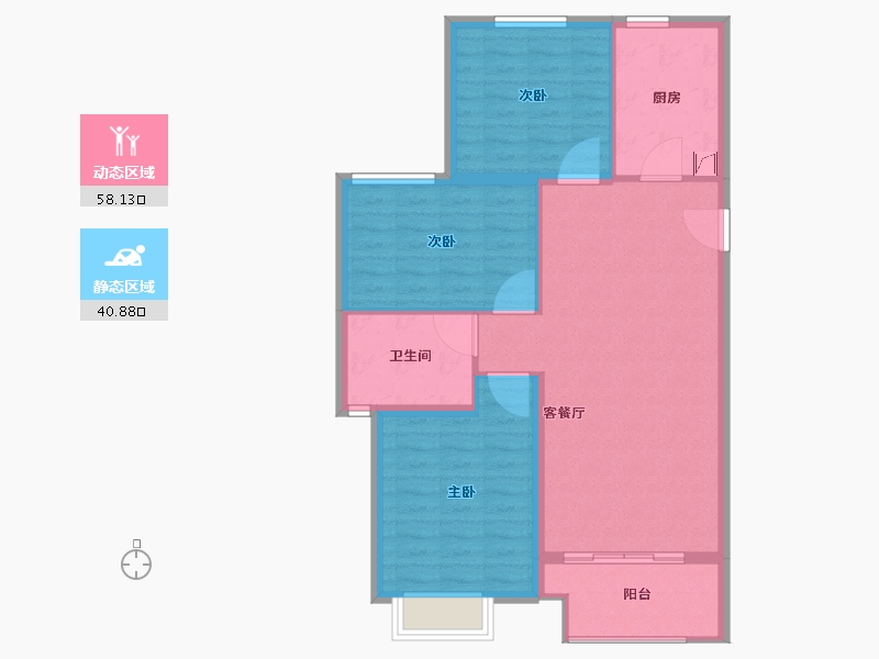 河北省-廊坊市-金威·京南生态城-90.00-户型库-动静分区