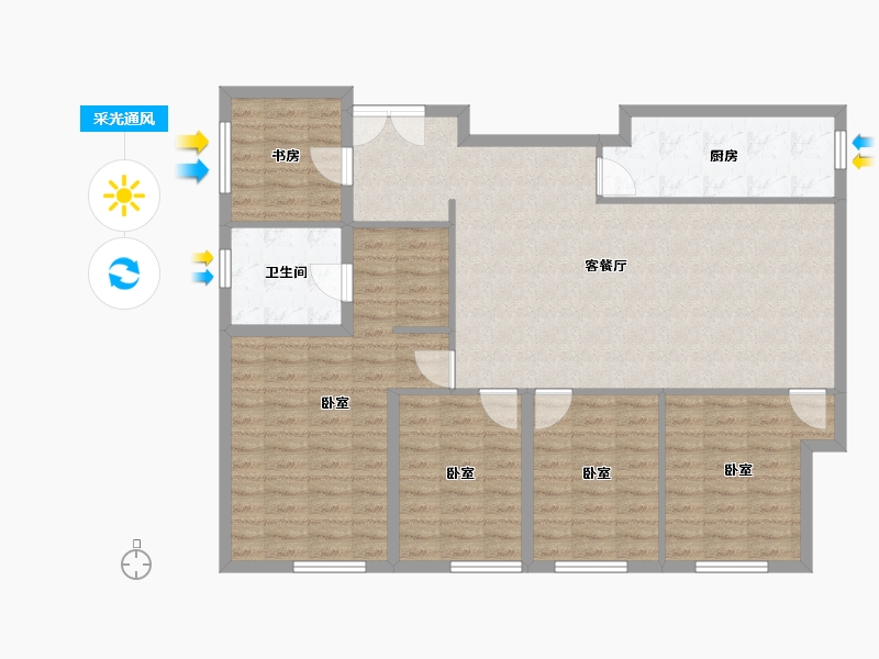 北京-北京市-北科建水岸雁栖·观澜墅-117.60-户型库-采光通风