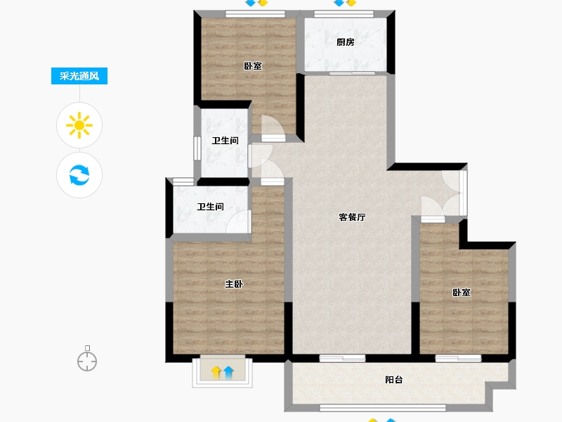 河南省-鹤壁市-建业黎阳府-98.00-户型库-采光通风