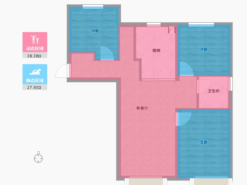 北京-北京市-首开卓越建工·熙悦晴翠-58.86-户型库-动静分区