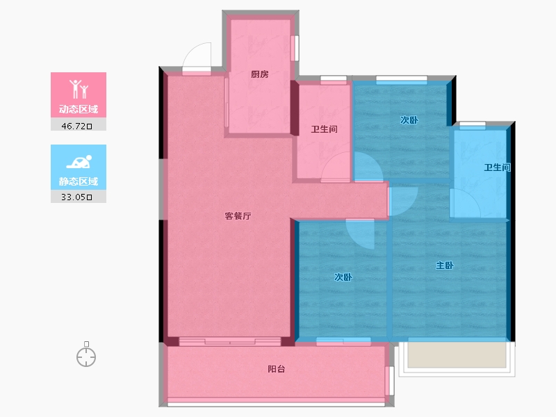 江苏省-南京市-江悦润府-71.70-户型库-动静分区