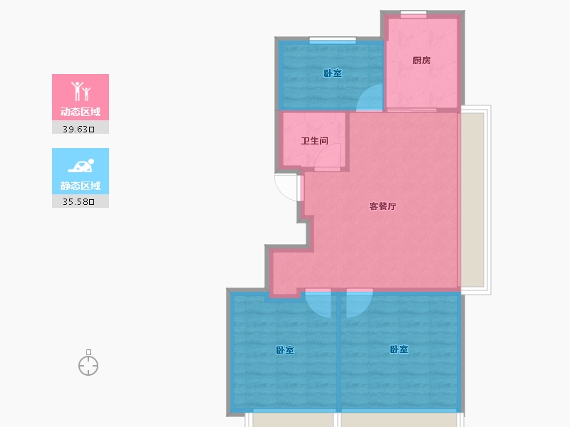 北京-北京市-和悦璞云-60.41-户型库-动静分区