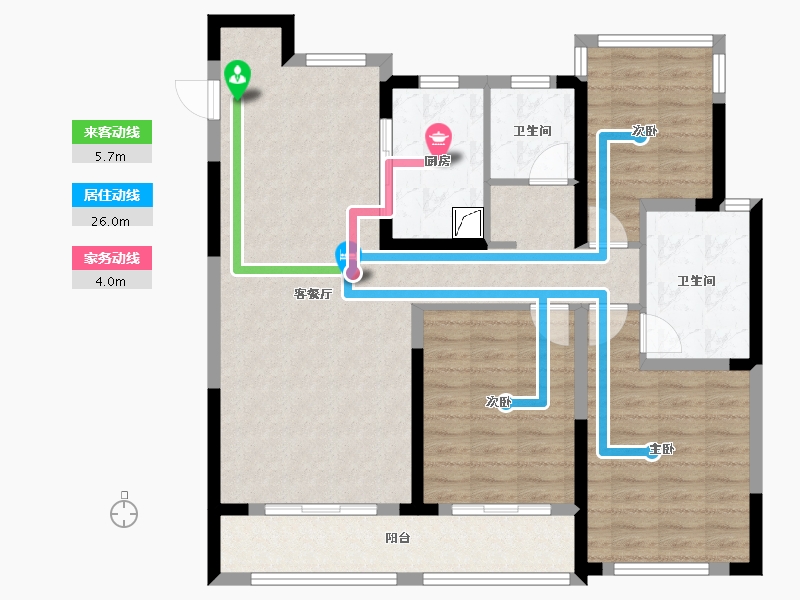 江苏省-南京市-龙湖春江郦城-103.99-户型库-动静线