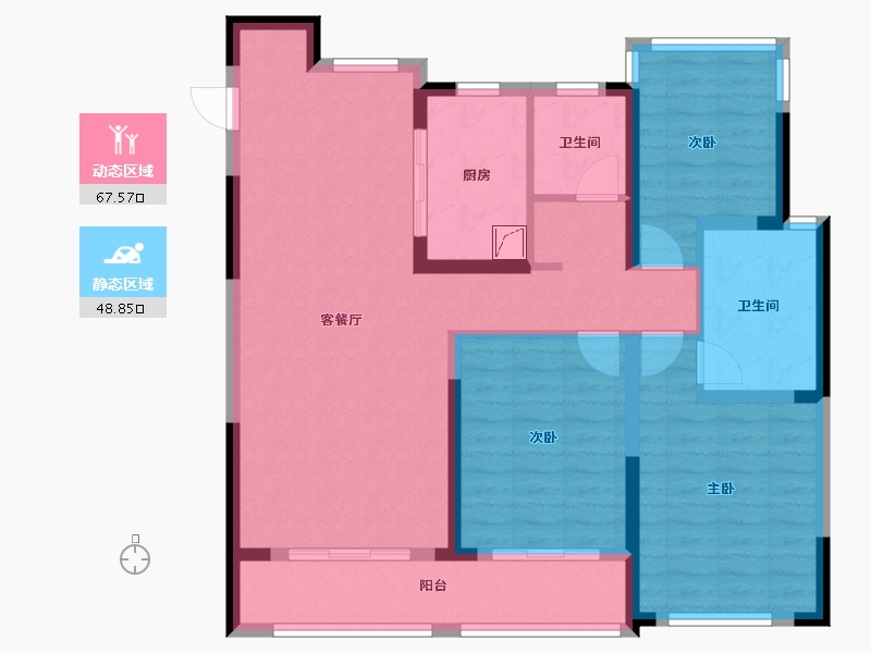 江苏省-南京市-龙湖春江郦城-103.99-户型库-动静分区