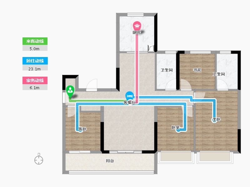 浙江省-杭州市-秦望府-114.40-户型库-动静线