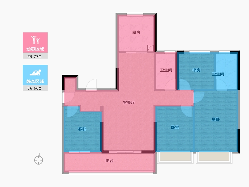 浙江省-杭州市-秦望府-114.40-户型库-动静分区