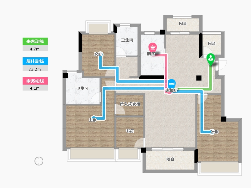 江苏省-南京市-南京高淳雅园-111.95-户型库-动静线