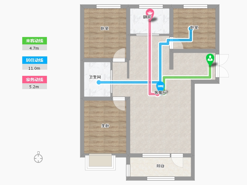 吉林省-长春市-御桂园咏椿-74.41-户型库-动静线