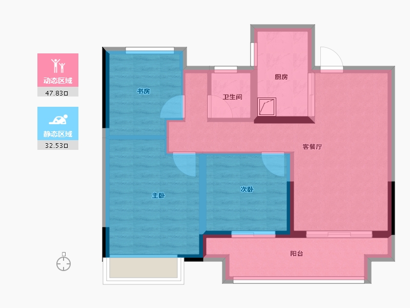 江苏省-南京市-和棠瑞府-71.00-户型库-动静分区