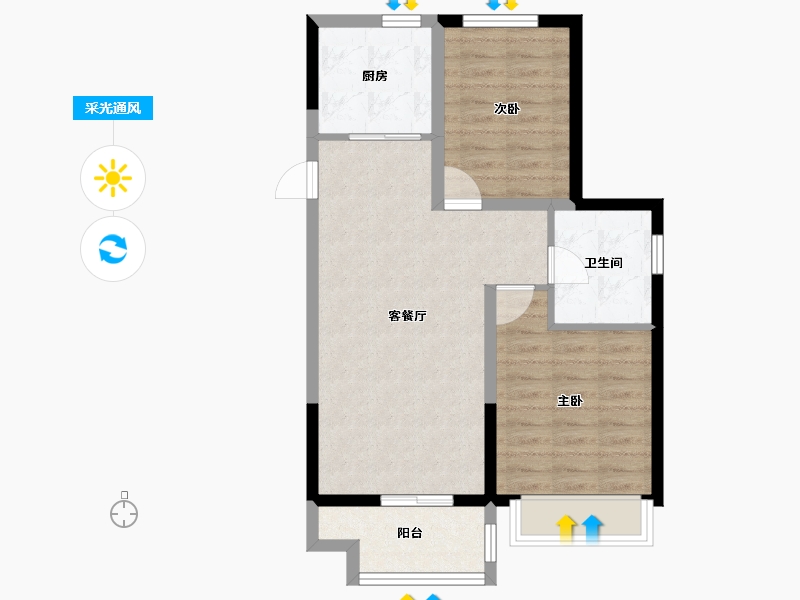 江苏省-南京市-和棠瑞府-63.12-户型库-采光通风