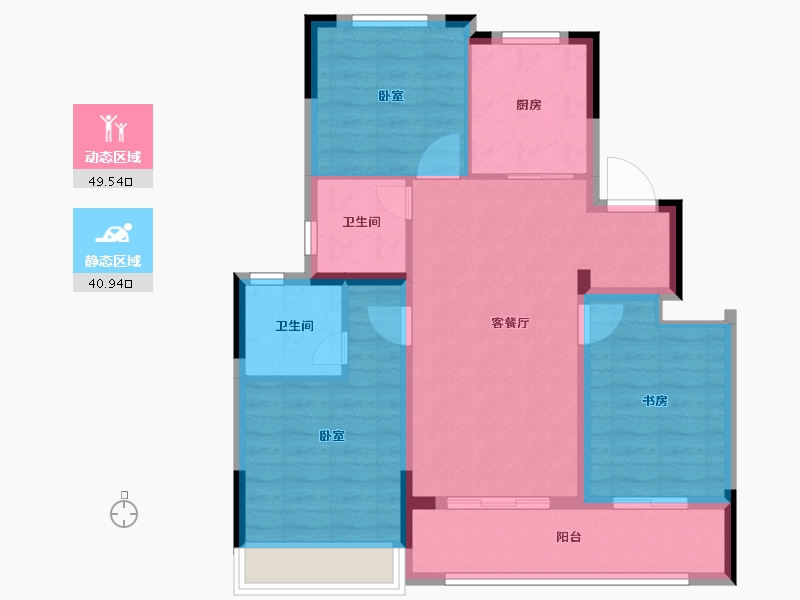 江苏省-南京市-龙湖天曜-81.00-户型库-动静分区