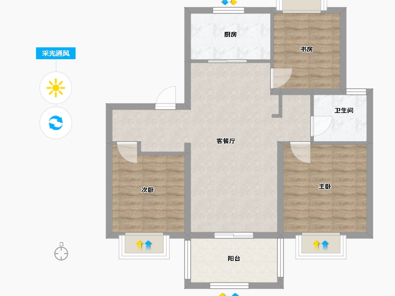 江苏省-南京市-平澜府-78.40-户型库-采光通风