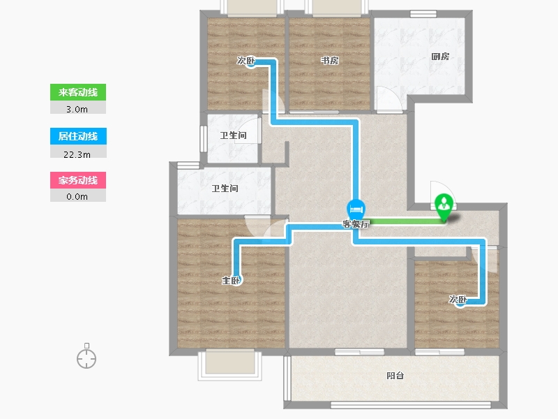 江苏省-南京市-平澜府-108.80-户型库-动静线