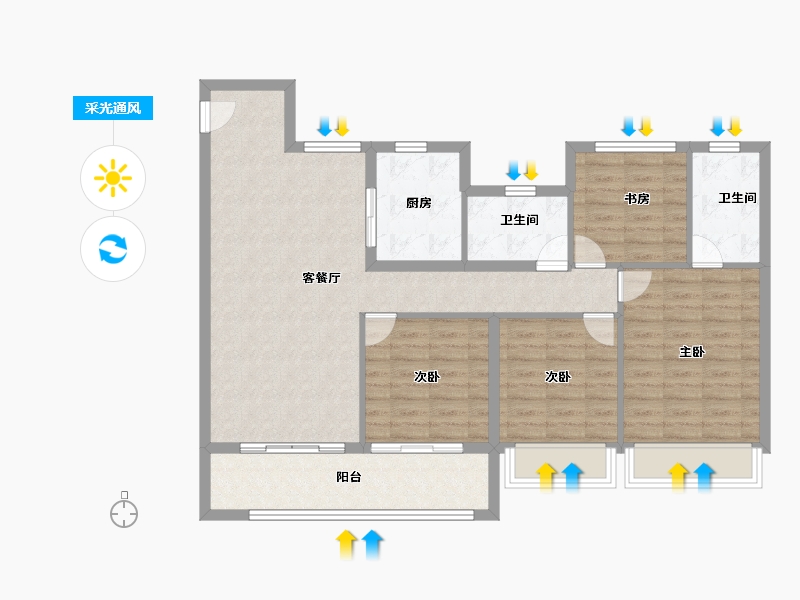 江苏省-南京市-建发和章-101.60-户型库-采光通风