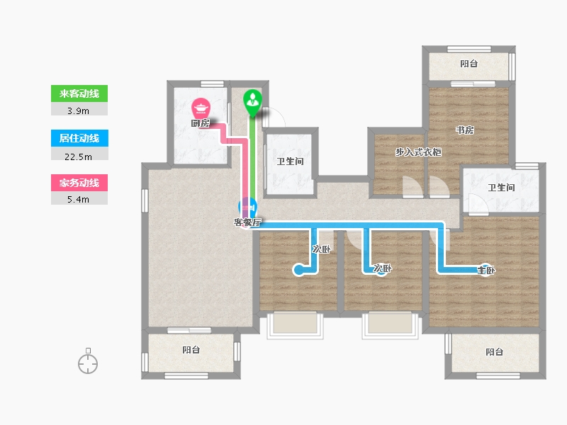 江苏省-南京市-平澜府-120.00-户型库-动静线