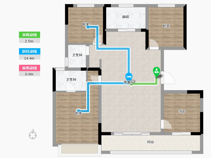 江苏省-南京市-龙湖天曜-110.00-户型库-动静线