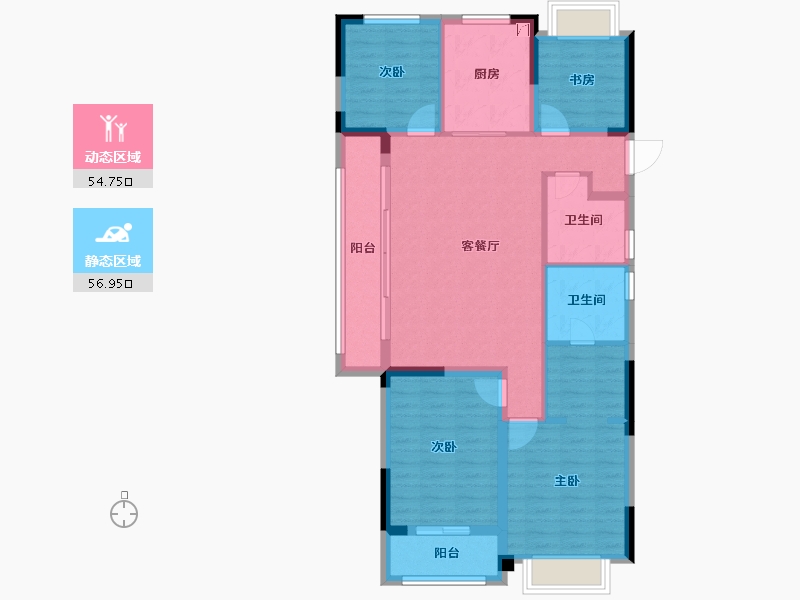 浙江省-杭州市-溪悦云和园-100.10-户型库-动静分区