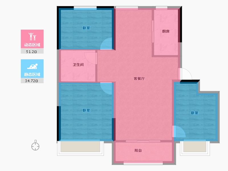 天津-undefined-碧桂园云河上院-77.47-户型库-动静分区