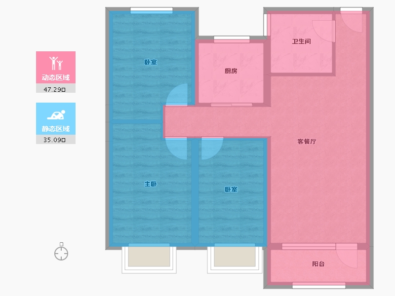 吉林省-长春市-龙翔御府二期-73.04-户型库-动静分区