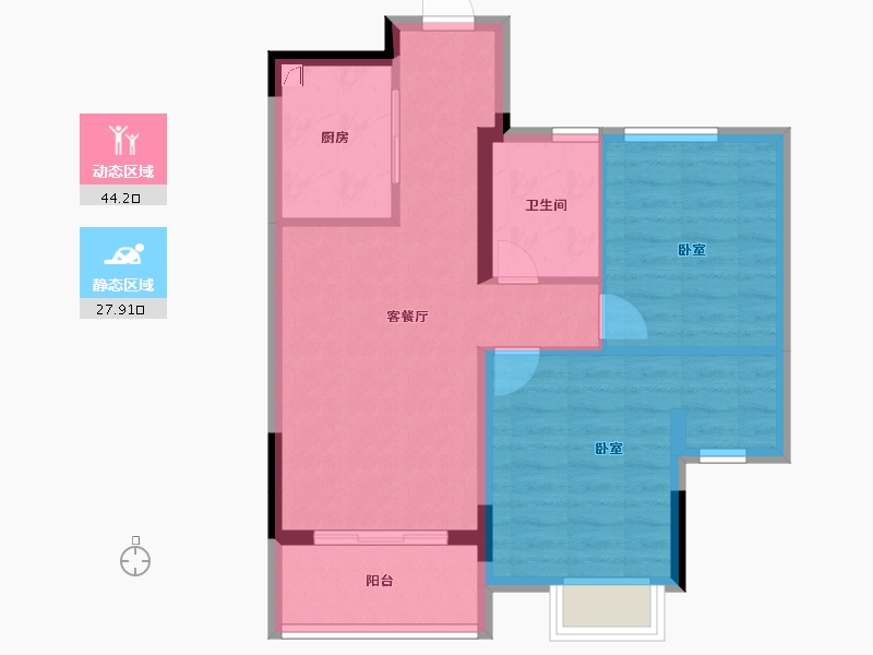 浙江省-杭州市-滨江大江之星-64.34-户型库-动静分区