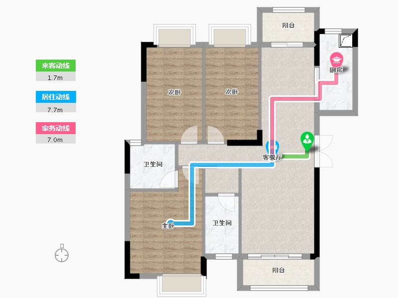 四川省-成都市-尚锦园-99.93-户型库-动静线