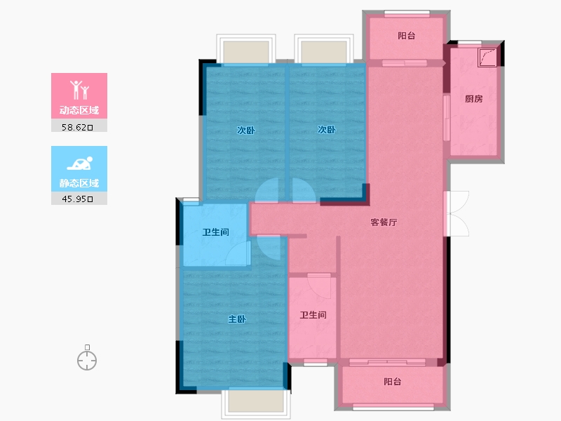 四川省-成都市-尚锦园-99.93-户型库-动静分区