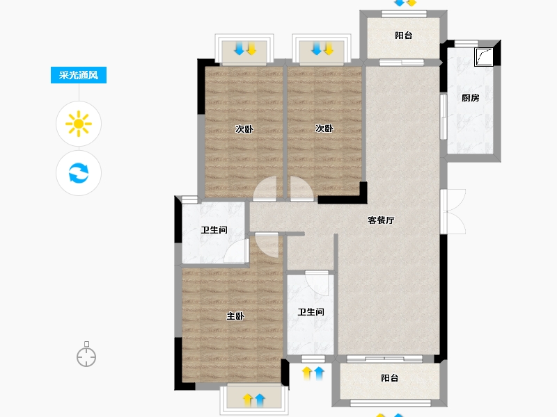 四川省-成都市-尚锦园-99.93-户型库-采光通风