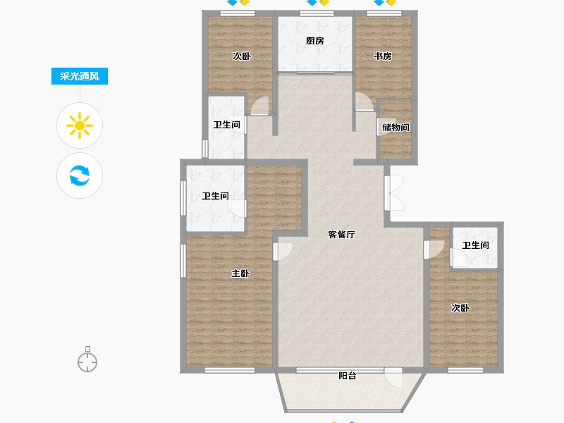 北京-北京市-合生缦云-178.00-户型库-采光通风