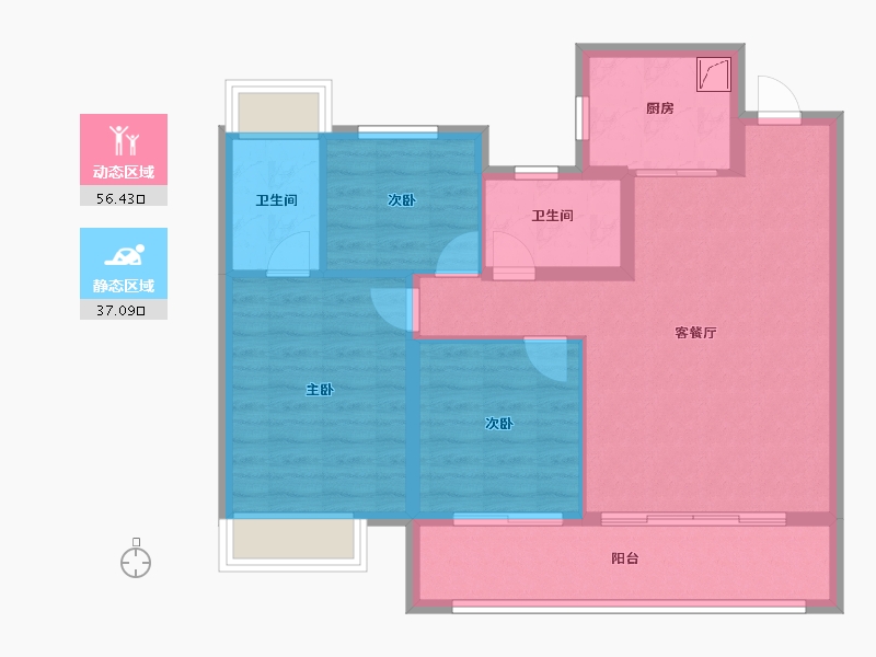 江苏省-南京市-建发和章-84.00-户型库-动静分区