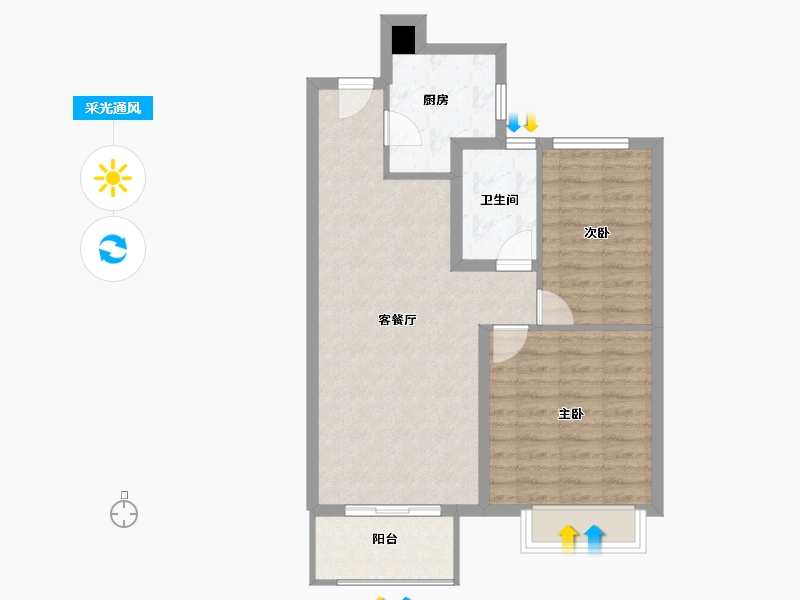 河北省-廊坊市-金威·京南生态城-69.99-户型库-采光通风